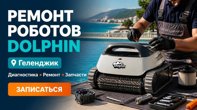 Ремонт роботов для бассейнов Dolphin