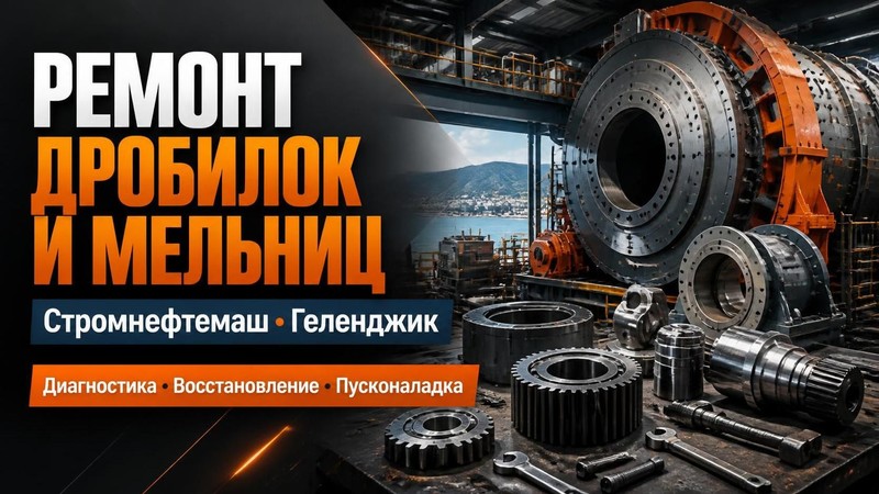 Ремонт дробилок и мельниц Стромнефтемаш