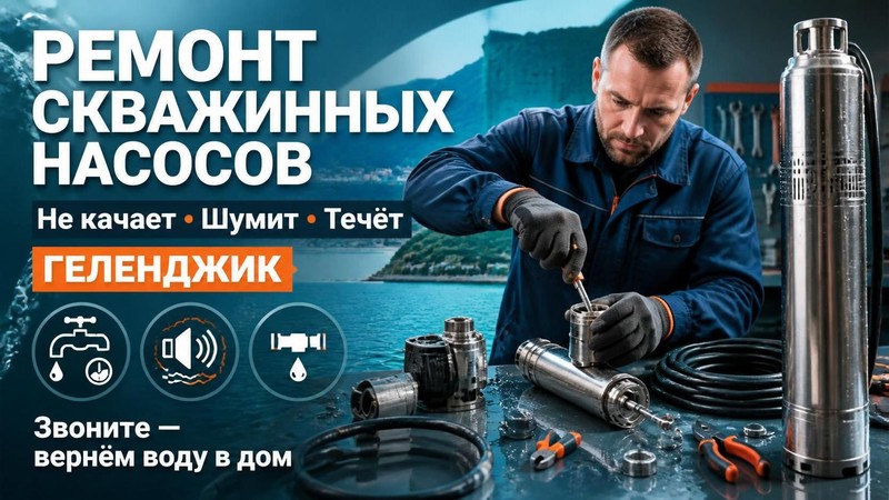 Ремонт скважинных насосов не качает, шумит, течет
