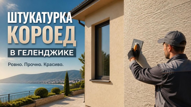 Нанесение штукатурки короед