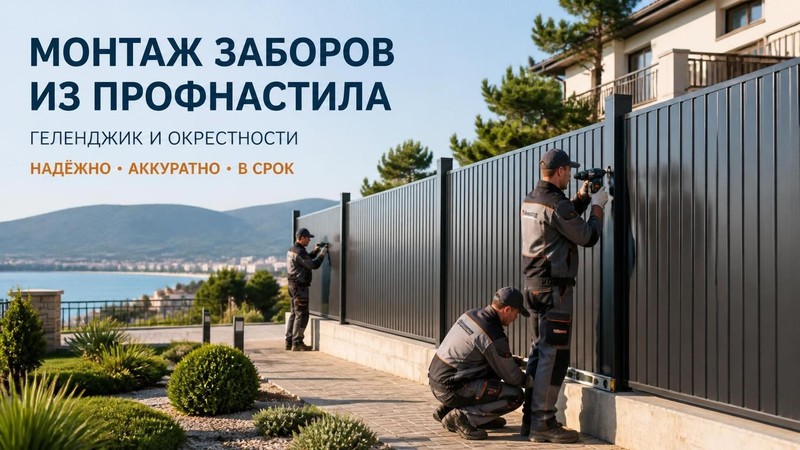 Монтаж заборов из профнастила