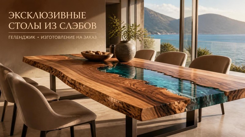 Изготовление эксклюзивных столов из слэбов