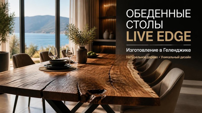 Изготовление обеденных столов live edge