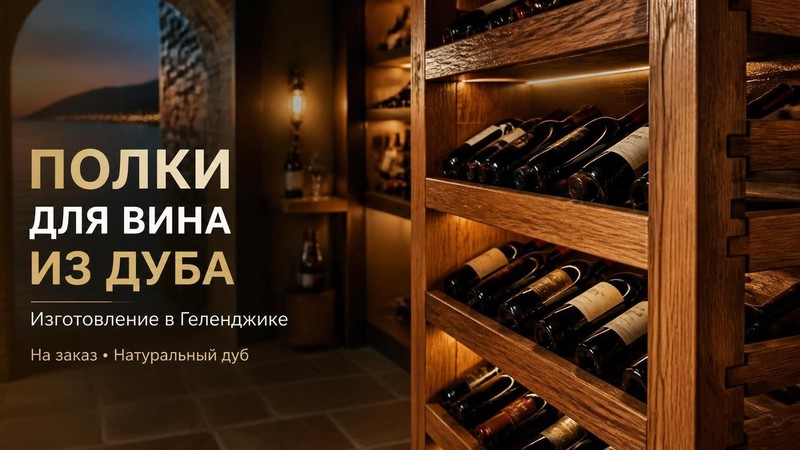 Изготовление полок для вина из дуба