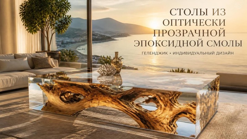 Столы из оптически прозрачной эпоксидной смолы